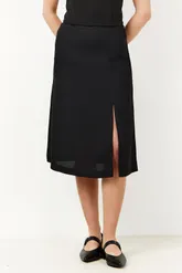 Юбка на средней посадке, средней длины «Креп» черная