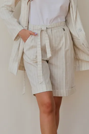 Шорты «Полулен» «Катерина» бежевые