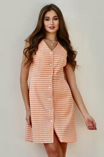 Сарафан «Гусиная лапка» оранж