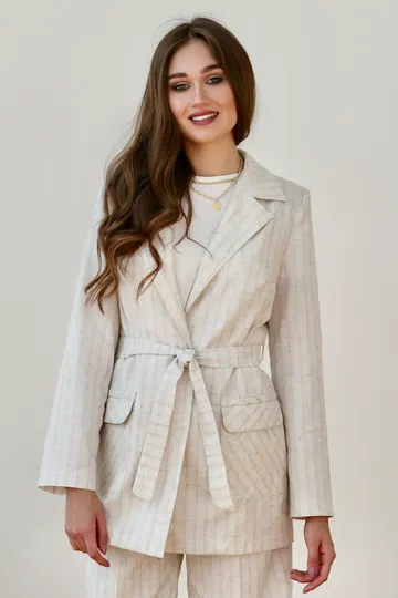 Пиджак «Полулен Марсельеза» бежевый